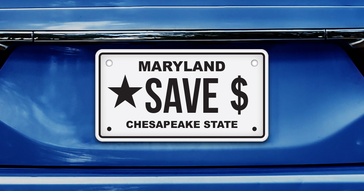Maryland license plate