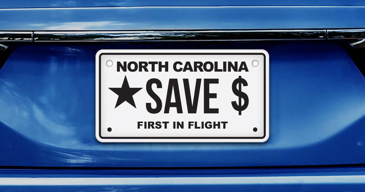 North Carolina license plate